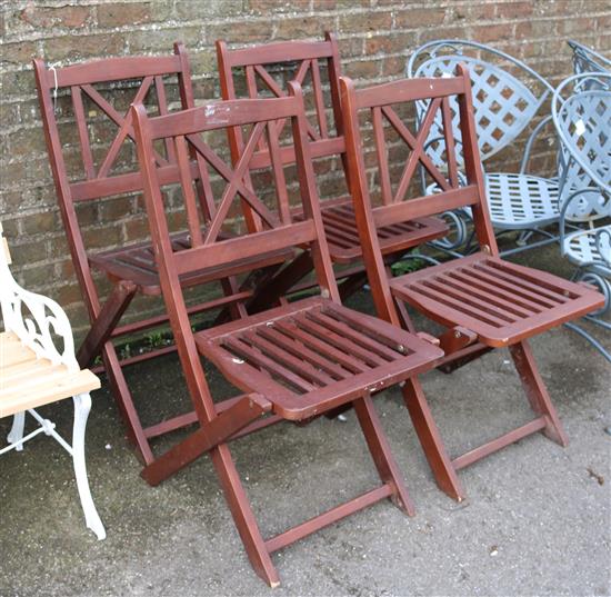 4 folding garden chairs
